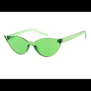 Green Clear Cat Eye Sunglasses. NWT!